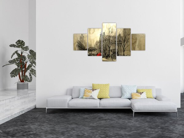 Obraz - Szkic miasta (125x70 cm)