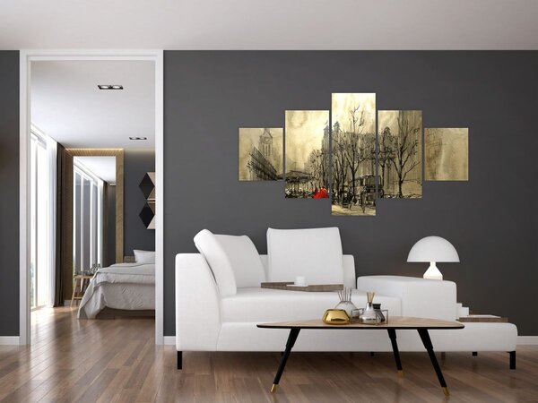 Obraz - Szkic miasta (125x70 cm)