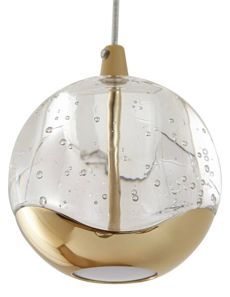 Lampa wisząca szklana Hayley Lucande, przezroczysty / transparentny, salon / jadalnia, szkło, nowoczesny