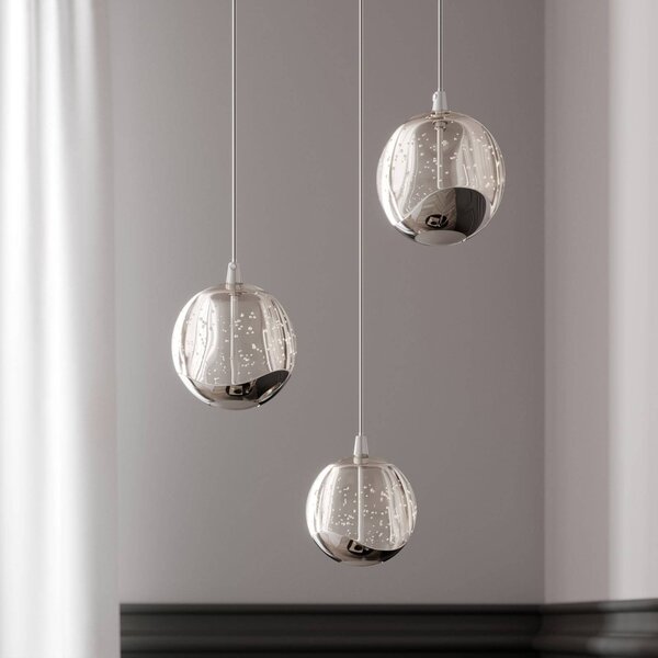 Lampa wisząca szklana Hayley Lucande, przezroczysty / transparentny, salon / jadalnia, szkło, nowoczesny