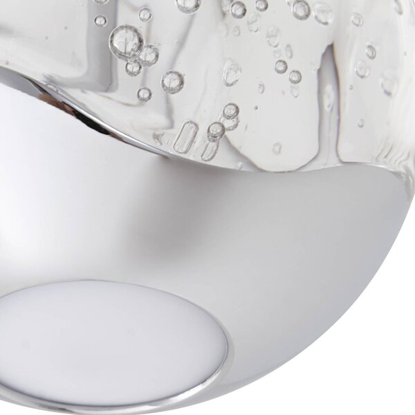 Lampa wisząca szklana Hayley Lucande, przezroczysty / transparentny, salon / jadalnia, szkło, nowoczesny