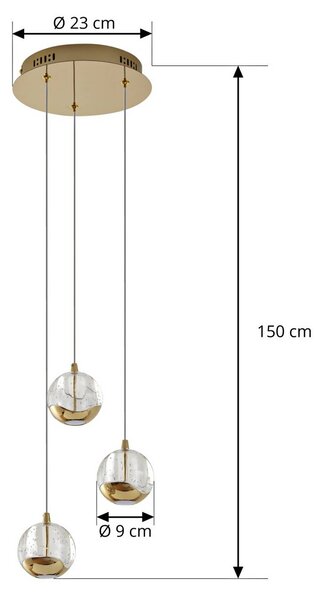 Lampa wisząca szklana Hayley Lucande, przezroczysty / transparentny, salon / jadalnia, szkło, nowoczesny