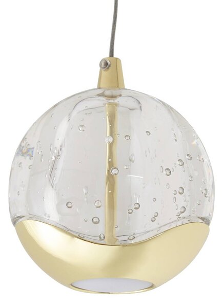 Lampa wisząca szklana Hayley Lucande, przezroczysty / transparentny, salon / jadalnia, szkło, nowoczesny