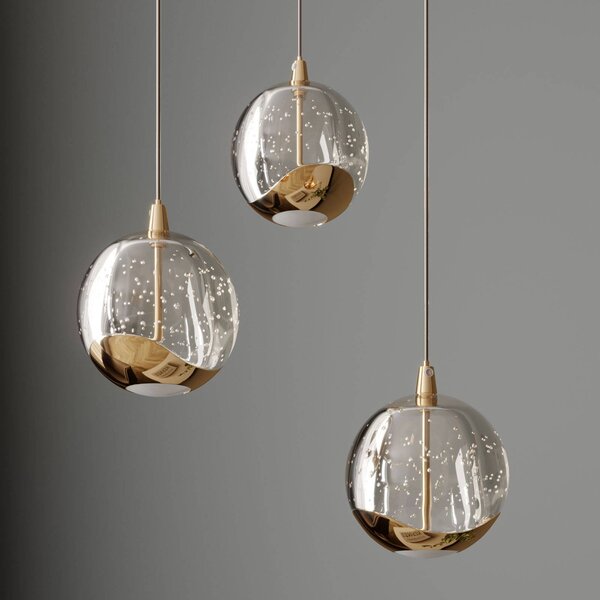 Lampa wisząca szklana Hayley Lucande, przezroczysty / transparentny, salon / jadalnia, szkło, nowoczesny
