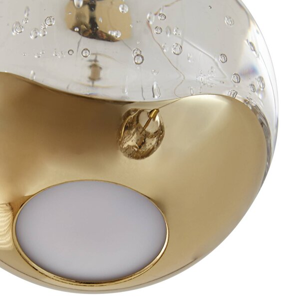 Lampa wisząca szklana Hayley Lucande, przezroczysty / transparentny, salon / jadalnia, szkło, nowoczesny