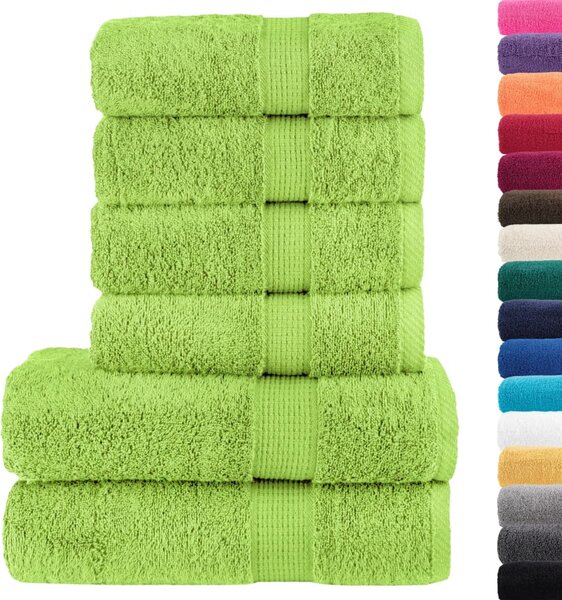 6-częściowy zestaw ręczników premium SOLUND, zielony, 600 g/cm²