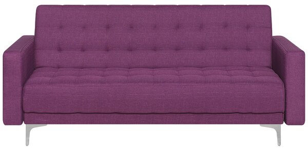 Modułowa sofa rozkładana 3-osobowa pikowana fioletowa Aberdeen Beliani