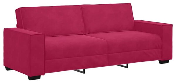 Sofa 3-osobowa, winna czerwieÅ, 220x78x84 cm, obita aksamitem