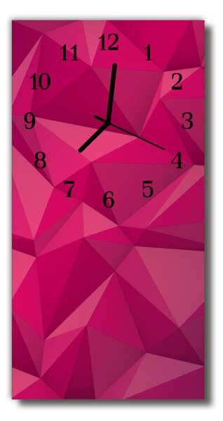 Zegar Szklany Pionowy Sztuka Grafika 3d różowy