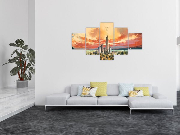 Obraz - Malowane miasto (125x70 cm)
