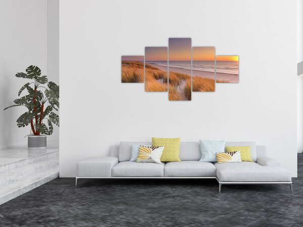 Obraz - Plaża o zachodzie słońca (125x70 cm)