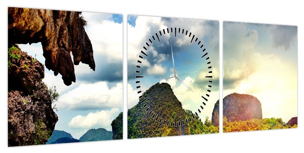 Obraz - Zatoka Phang Nga (z zegarem) (90x30 cm)
