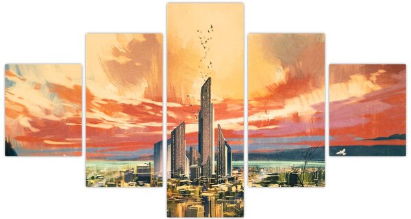 Obraz - Malowane miasto (125x70 cm)