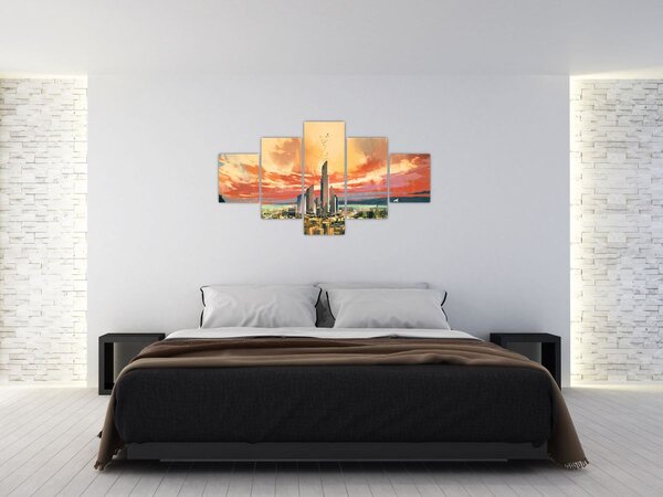 Obraz - Malowane miasto (125x70 cm)