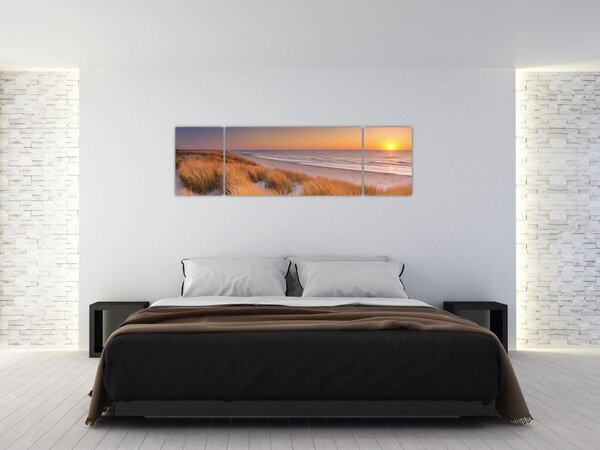 Obraz - Plaża o zachodzie słońca (170x50 cm)
