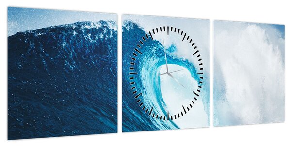 Obraz - Fala oceaniczna (z zegarem) (90x30 cm)