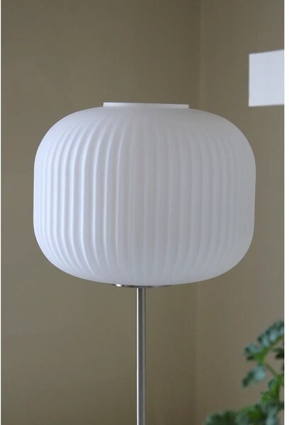 Lampa stołowa w biało-srebrnym kolorze ze szklanym kloszem (wysokość 50 cm) Sober – Markslöjd
