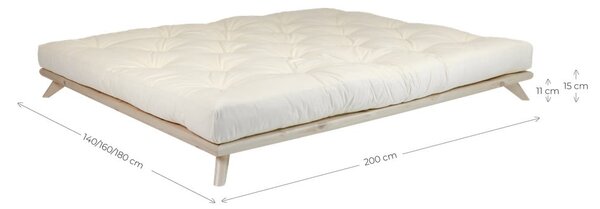 Łóżko dwuosobowe z drewna sosnowego ze stelażem 180x200 cm Senza – Karup Design
