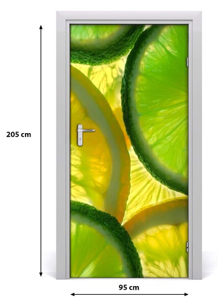 Naklejka na drzwi samoprzylepna Limonka i cytryna