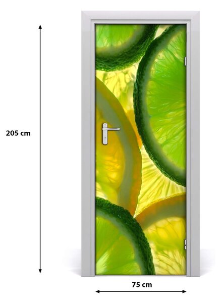 Naklejka na drzwi samoprzylepna Limonka i cytryna