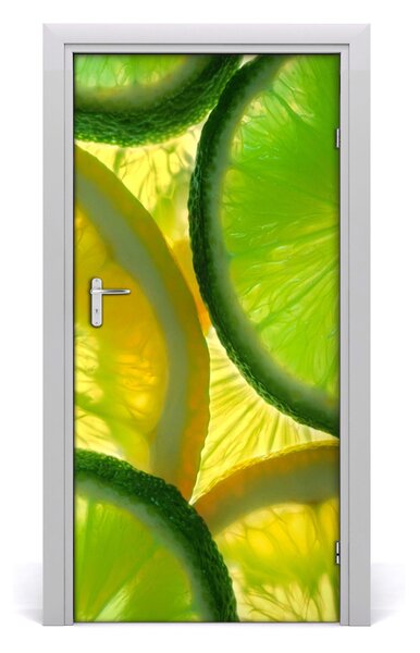 Naklejka na drzwi samoprzylepna Limonka i cytryna