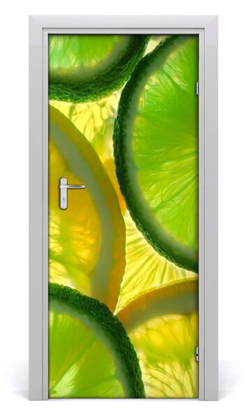 Naklejka na drzwi samoprzylepna Limonka i cytryna