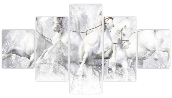 Obraz - Ilustracja przedstawiająca konie wyścigowe (125x70 cm)