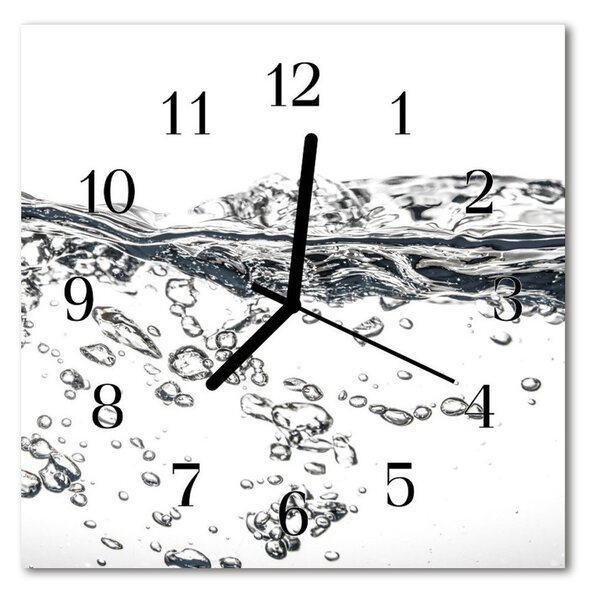 Zegar szklany kwadratowy Woda