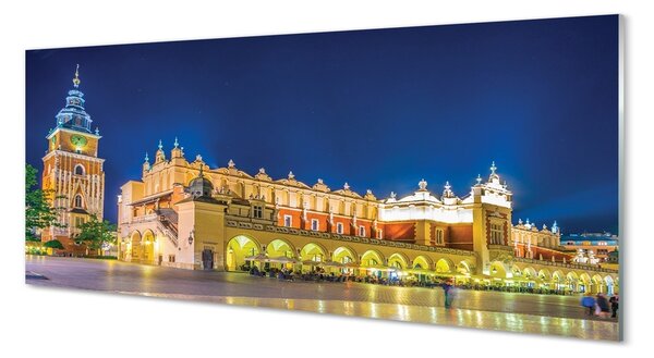 Obraz na szkle Kraków Sukiennice noc