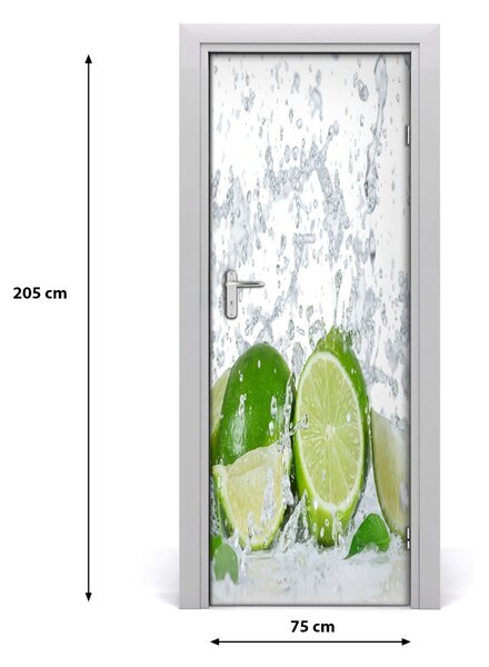 Naklejka na drzwi do domu samoprzylepna Limonka