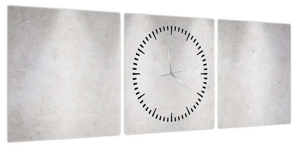 Obraz - Betonowa ściana z oświetleniem (z zegarem) (90x30 cm)