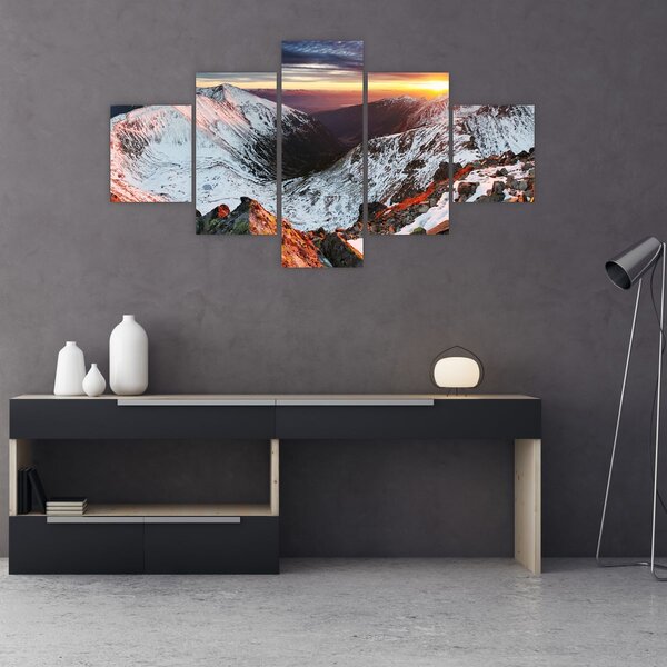 Obraz - Zimowa panorama górska (125x70 cm)