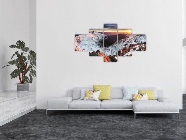 Obraz - Zimowa panorama górska (125x70 cm)