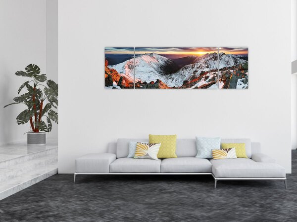 Obraz - Zimowa panorama górska (170x50 cm)