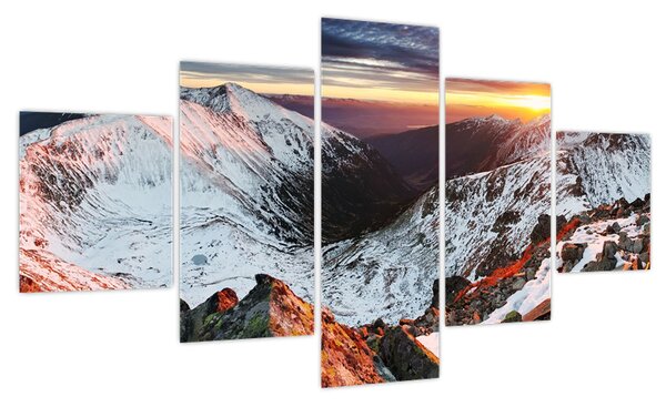 Obraz - Zimowa panorama górska (125x70 cm)