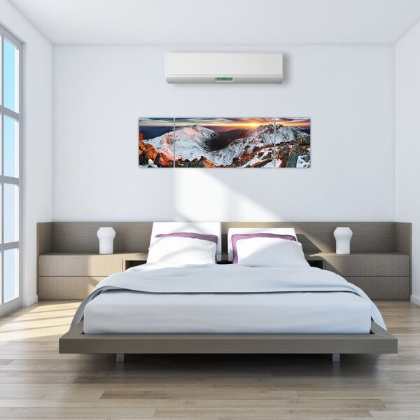 Obraz - Zimowa panorama górska (170x50 cm)