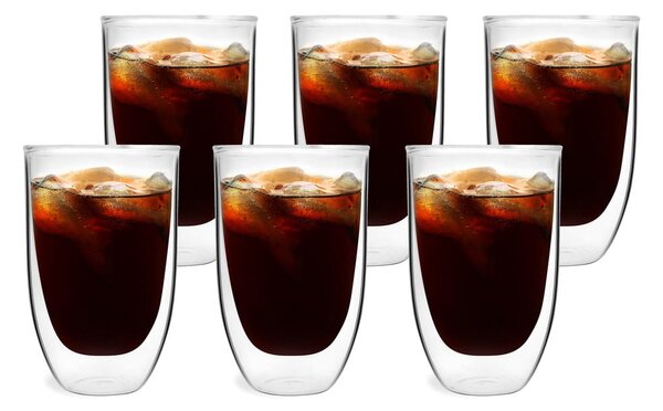 Szklane kubki do latte z podwójną ścianką zestaw 6 szt. 350 ml – Vialli Design