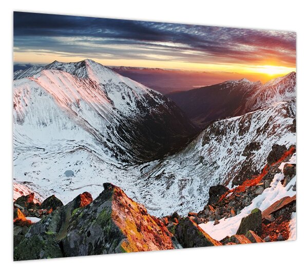 Obraz - Zimowa panorama górska (70x50 cm)