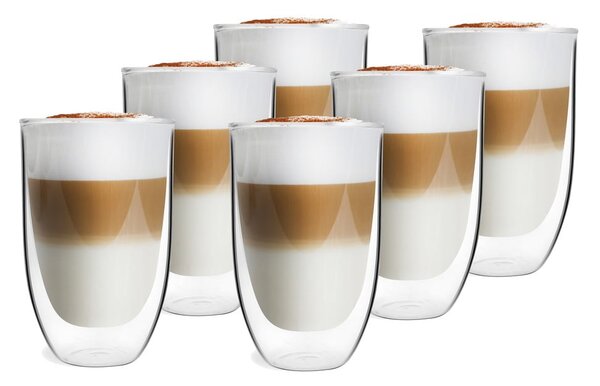 Szklane kubki do latte z podwójną ścianką zestaw 6 szt. 350 ml – Vialli Design