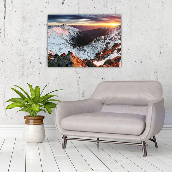 Obraz - Zimowa panorama górska (70x50 cm)