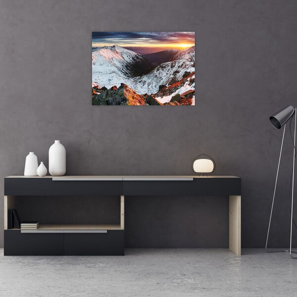Obraz - Zimowa panorama górska (70x50 cm)