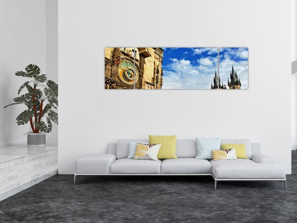 Obraz - Praski zegar astronomiczny (170x50 cm)