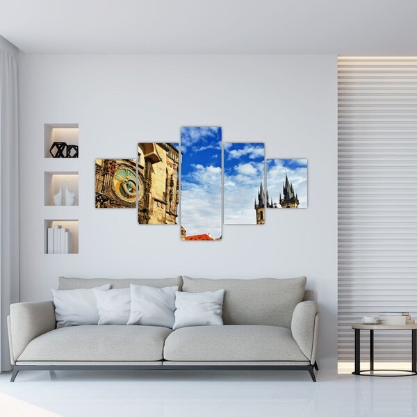 Obraz - Praski zegar astronomiczny (125x70 cm)