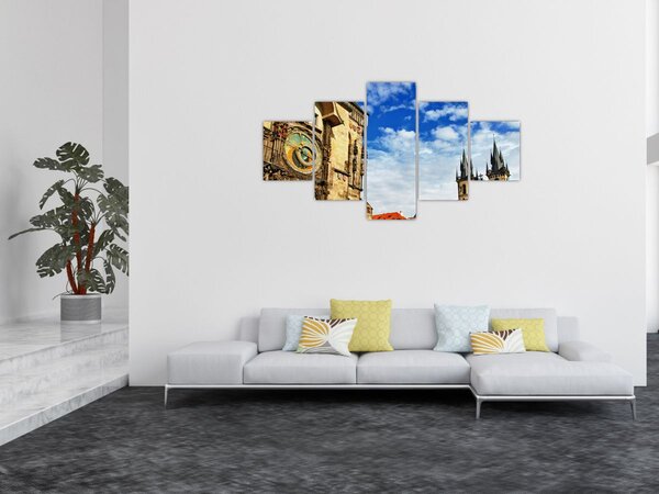 Obraz - Praski zegar astronomiczny (125x70 cm)