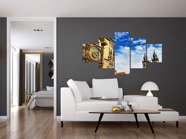 Obraz - Praski zegar astronomiczny (125x70 cm)