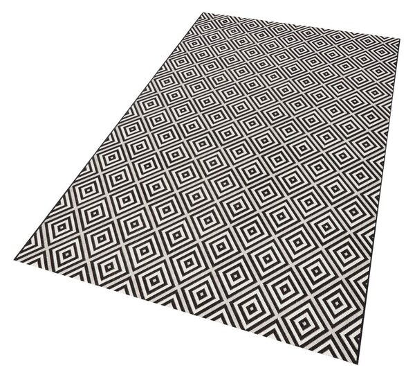Czarno-biały chodnik odpowiedni na zewnątrz NORTHRUGS Karo, 80x150 cm