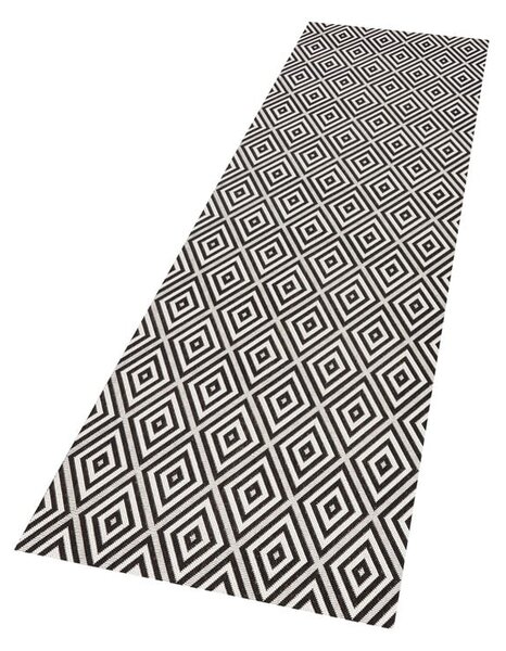 Czarno-biały chodnik odpowiedni na zewnątrz NORTHRUGS Karo, 80x200 cm