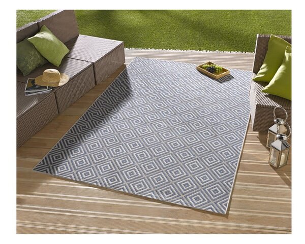 Niebieski dywan odpowiedni na zewnątrz NORTHRUGS Karo, 160x230 cm