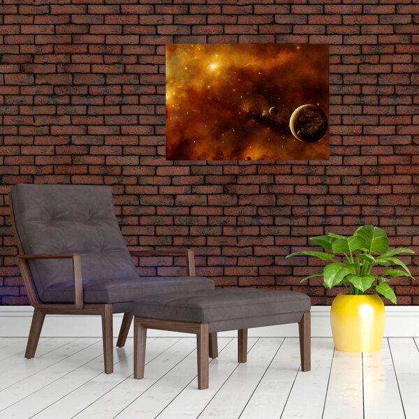 Obraz - Planety z mgławicą (70x50 cm)