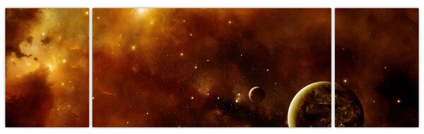 Obraz - Planety z mgławicą (170x50 cm)